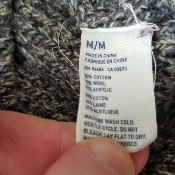 Mens American Eagle Athletic Fit Shawl Neck Sweater Gray Heather Wool Blend M - Picture 8 of 8